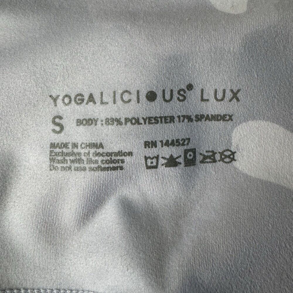 Yogalicious Lux Camo Gray Leggings Side Pocket Size Small - Picture 3 of 12
